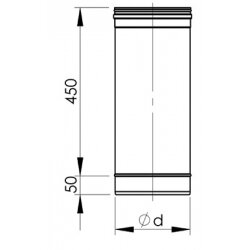 Apvalus įdėklas HeatUp NP d.130, L-0.5m (H111 1 1001 0130 050) 1