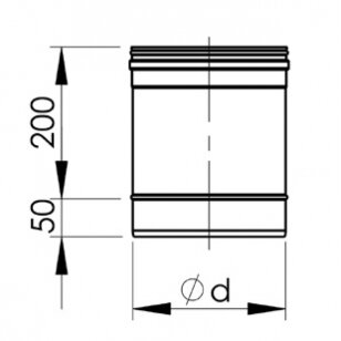 Apvalus įdėklas HeatUp NP d.130, L-0.25m (H111 1 1001 0130 025) 2