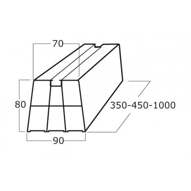 Atrama 450x90x80mm (juoda). Maksimali apkrova 380 kg. 1