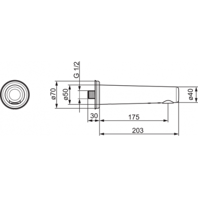 Bekontaktinis praustuvo maišytuvas iš sienos Electra 3V, L-203mm, chromas 2