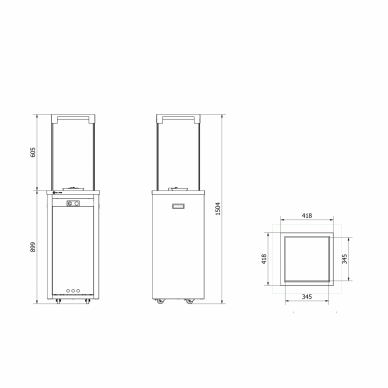 DUJINIS LAUKO ŽIDINYS KRATKI PATIO LIGHT JUODAS 4