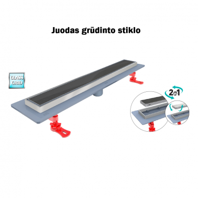 Dušo latakas Valtemo su nerūdijančio plieno apvadu 2