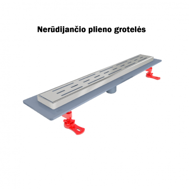 Dušo latakas Valtemo su nerūdijančio plieno apvadu