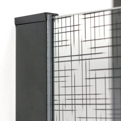 Dušo sienutė CALIDA 120 cm stiklas su piešiniu, juodas profilis 1