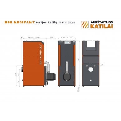 Granulinis katilas 12 kW komplekte su rotac. moduliuojamu degikliu ir integruotu 120 l bunkeriu 3