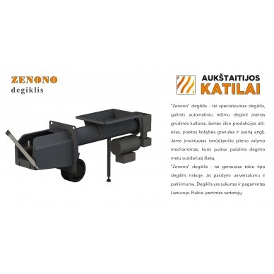 Granulinis katilas 15 kW, komplekte su 15 KW "Zenono" degikliu, 400 l bunkeriu 5