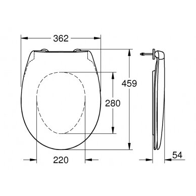 Grohe Bau Ceramic unitazo sėdynė su dangčiu, slowclose, balta 1