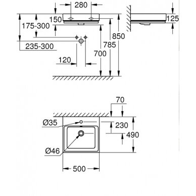 Grohe Cube Ceramic praustuvas, 50 cm 1