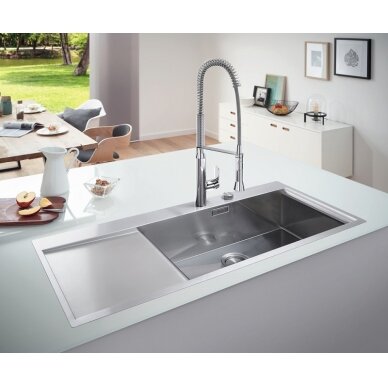 Grohe nerūdijančio plieno plautuvė K1000, 710 x40 cm, dubuo dešinėje 3