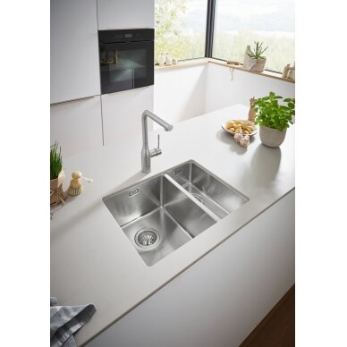 Grohe nerūdijančio plieno plautuvė K700U, dubuo 34 x 40 cm, kairėje 2