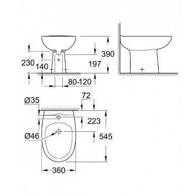 GROHE pastatoma bide BAU CERAMIC 1