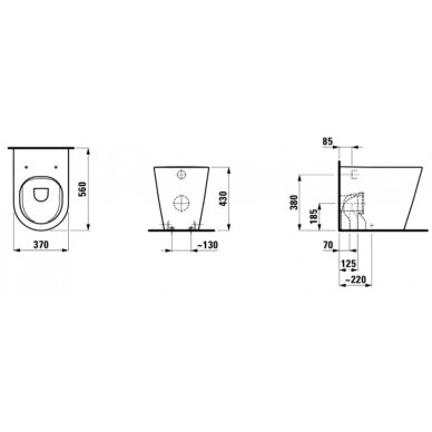 Kartell by LAUFEN pastatomas WC puodas Rimless, baltas 1