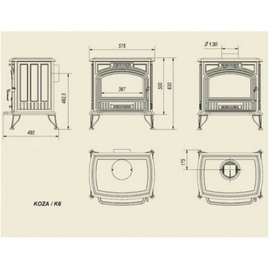 Ketinė krosnelė KOZA K6 6