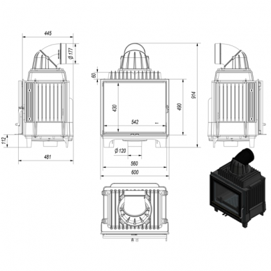 Ketinis židinys FRANEK 10 kW 1