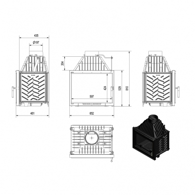 Ketinis židinys ZUZIA DECO 15kW 2