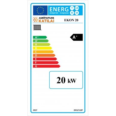 Kieto kuro katilas EKON, apatinio degimo, 20kW 2