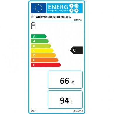 Kombinuotas vandens šildytuvas Ariston PRO1 R, 100VTS, 94l 1.8 kW kairinis 2