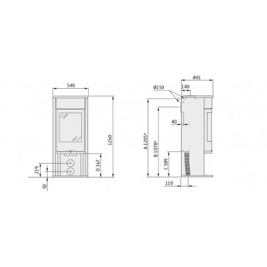 Krosnelė Contura C610G:1 AN juoda (798404, 398285, 803656) 1