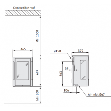 Krosnelė Contura C856GW:1 STYLE, balta, montuojama ant sienos (998856, 998664) 1