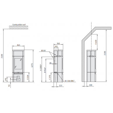 Krosnelė CONTURA C890T Style, korpusas juodos spalvos, kompl (998487, 203078, 998655) 1