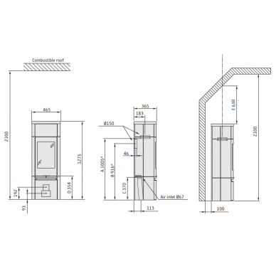 Krosnelė CONTURA C890TG Style, korpusas juodos spalvos, kompl (998596, 203078, 998655) 1