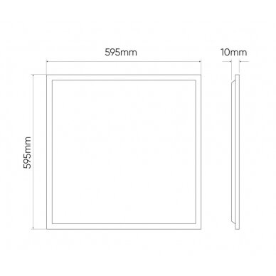 LED šviesos panelė 40W, 60x60cm, 4400lm, 110lm/W, neutraliai balta 4000K, UGR <19, LED line PRIME 1