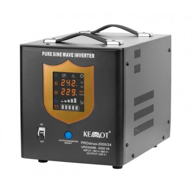 Nepertraukiamo maitinimo šaltinis PROsinus-2000/24 2000VA / 1400W 24V/230Vac, UPS, sinusas, juodas, kilnojamas