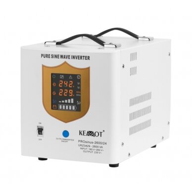 Nepertraukiamo maitinimo šaltinis PROsinus-2600/24 2600VA / 1800W 24V/230Vac, UPS, sinusas, baltas, kilnojamas