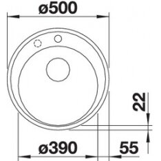 Plautuvė BLANCORIONA 45, 500 mm, aliuminio metalinė spalva 1