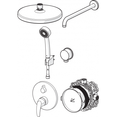Potinkinė dušo sistema BLUEBOX-POLARA su 200mm lietaus galva (2080;1443C;232070 ) 1