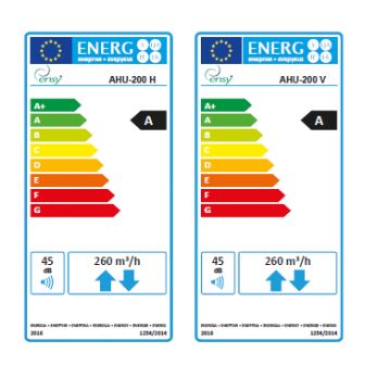 Rekuperatorius ENSY InoVent AHU-200V vert. kair.p. 260m³/h. Komplekte valdiklis su WI-FI 2