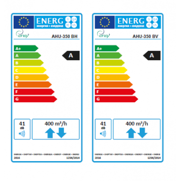Rekuperatorius ENSY InoVent AHU-350BH vert. deš.p. 400m³/h. Komplekte valdiklis su WI-FI 2