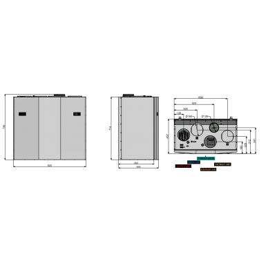 Rekuperatorius ENSY InoVent AHU-400BV vert. kair.p. 470m³/h. Komplekte valdiklis su WI-FI 3