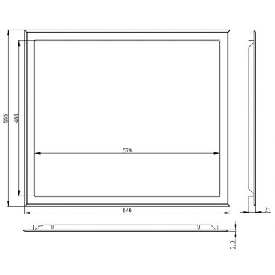 Rėmas 4 dalių, židiniams H2N, HWA2N, HW2N (590x500) 1