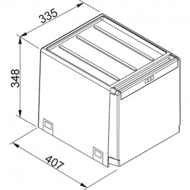 Šiukšliadėžė FRANKE, Cube 40, automatinis atidarymas, 2x14l. 2