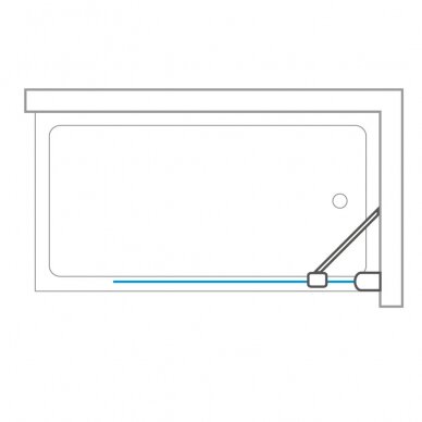 Stacionari vonios sienelė PXV1 800/1500, stiklas skaidrus, profilis blizgus 1