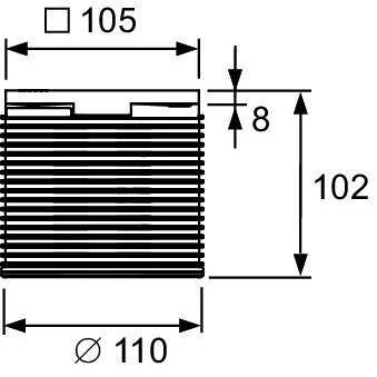 Tecedrainpoint S viršutinė trapo dalis, rėmelis PL, 100mm, be grotelių 3