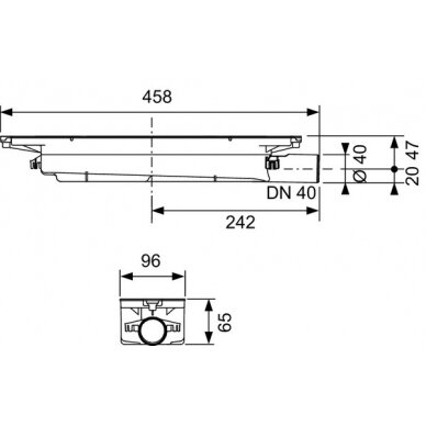 TECEdrainprofile sifonas, šoninis pajungimas, DN40 2