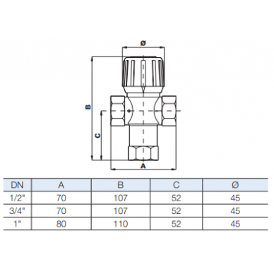 Trieigiai term.vent. AQUAMIX 42-60C 3/4" I (10017419) 1