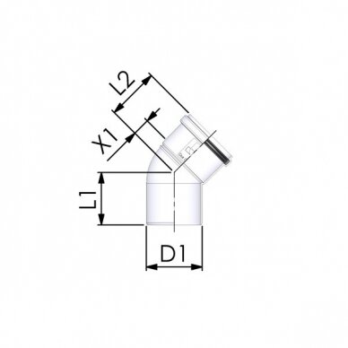 Vienguba kamino alkūnė Cox Geelen CoxDENS PP, d60, 45° 1