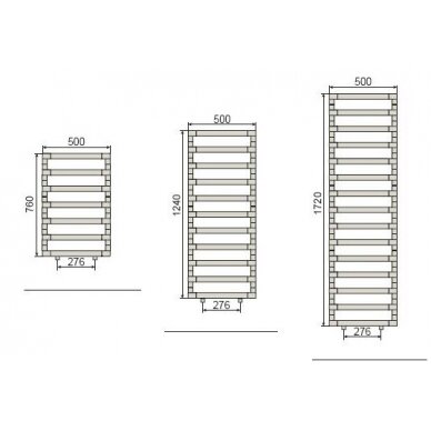 Vonios radiatorius STEP B 1240x500, chromas 1